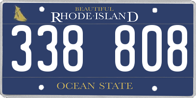 RI license plate 338808