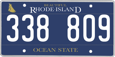 RI license plate 338809