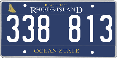 RI license plate 338813