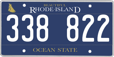 RI license plate 338822