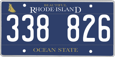 RI license plate 338826
