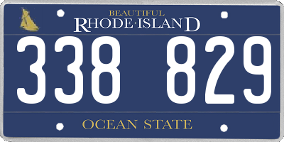 RI license plate 338829