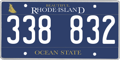 RI license plate 338832