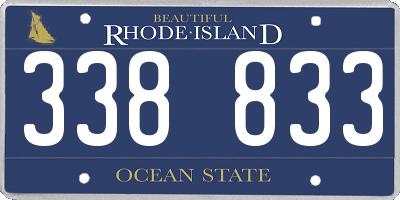 RI license plate 338833