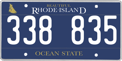 RI license plate 338835