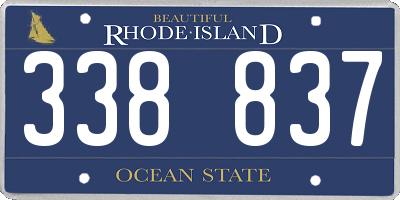 RI license plate 338837