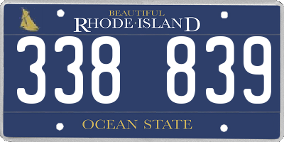 RI license plate 338839