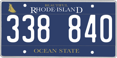 RI license plate 338840