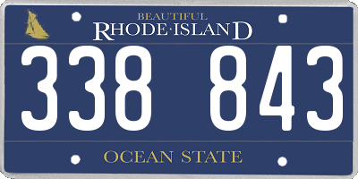 RI license plate 338843