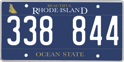 RI license plate 338844