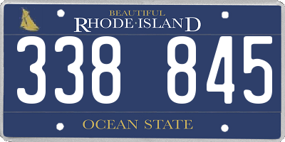 RI license plate 338845
