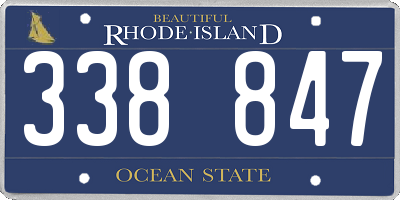 RI license plate 338847