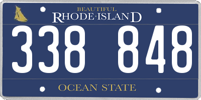 RI license plate 338848