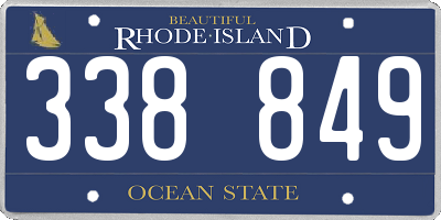 RI license plate 338849