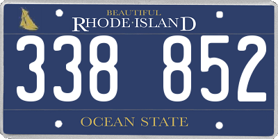 RI license plate 338852