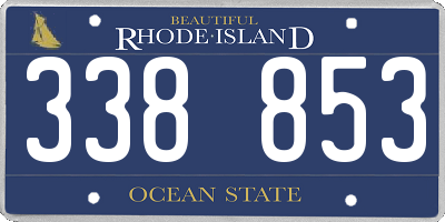 RI license plate 338853