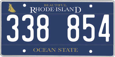 RI license plate 338854