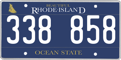 RI license plate 338858