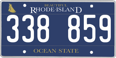 RI license plate 338859