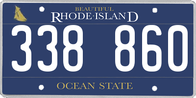 RI license plate 338860