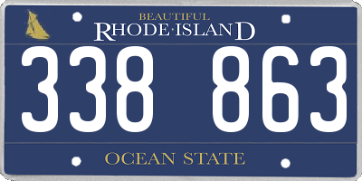 RI license plate 338863