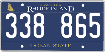 RI license plate 338865