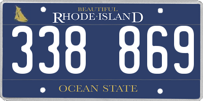 RI license plate 338869