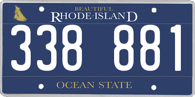 RI license plate 338881