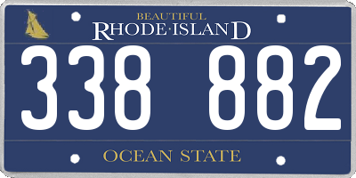 RI license plate 338882