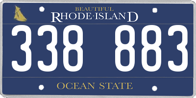 RI license plate 338883