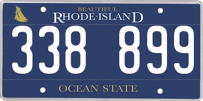 RI license plate 338899