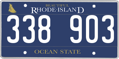 RI license plate 338903