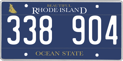 RI license plate 338904