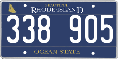 RI license plate 338905