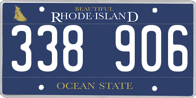 RI license plate 338906