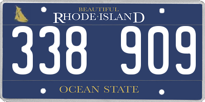 RI license plate 338909