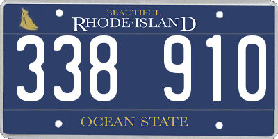 RI license plate 338910