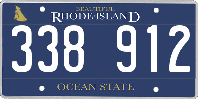 RI license plate 338912