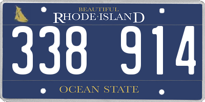 RI license plate 338914