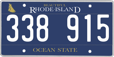 RI license plate 338915