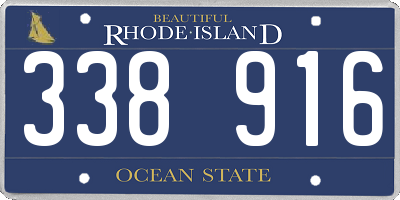 RI license plate 338916