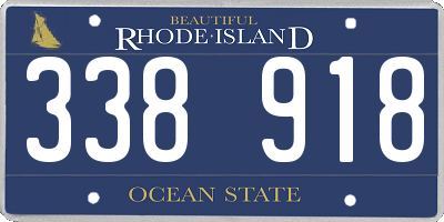 RI license plate 338918