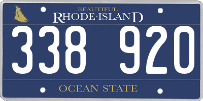 RI license plate 338920