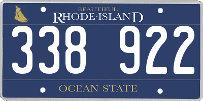 RI license plate 338922