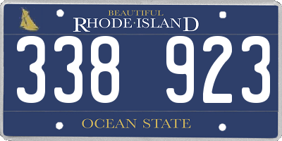 RI license plate 338923