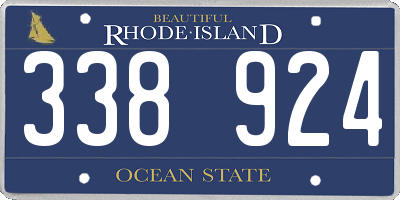 RI license plate 338924
