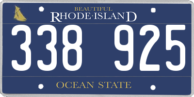 RI license plate 338925