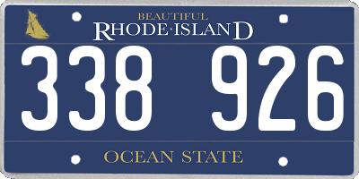 RI license plate 338926