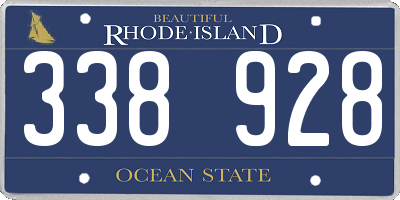 RI license plate 338928