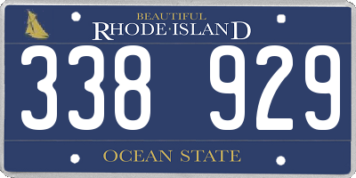 RI license plate 338929